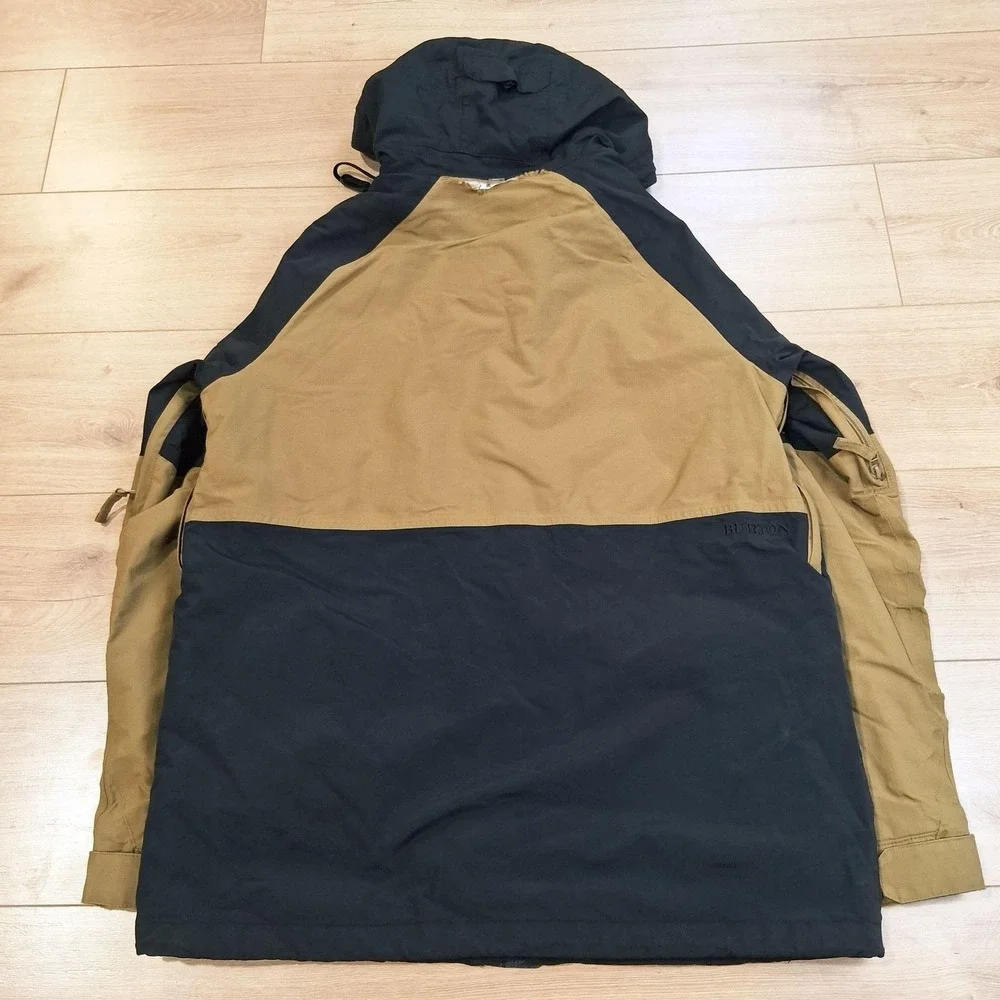 Burton Frontier Snowboard Jacket Mens XL Brown Black Hooded Ski Parka DryRide